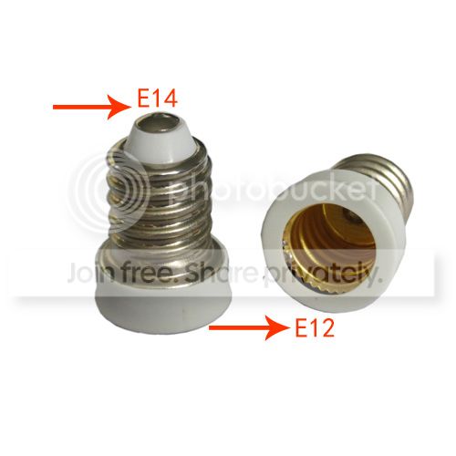 10pc E14 European Base Light Bulb Socket To An E12
